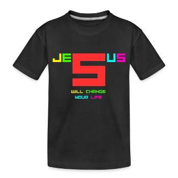 Jésus changera votre vie2 - T-shirt bio Premium Enfant - noir - Devant