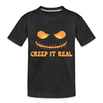 Creep it Real – Halloween Kürbis - Kinder Premium Bio T-Shirt - Schwarz - Vorne