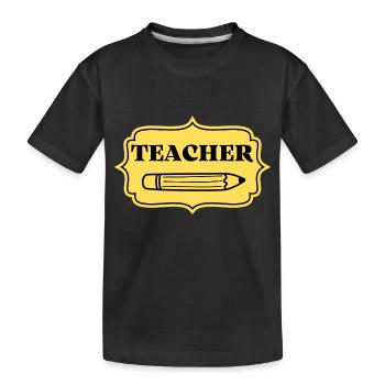 ENSEIGNANT Étiquette rétro vintage - T-shirt bio Premium Enfant - noir - Devant