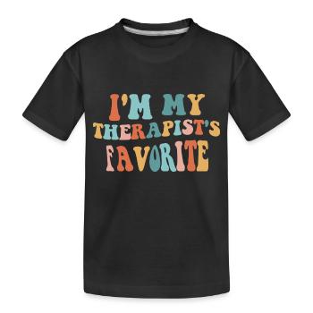 Sarcastic Therapy Saying Humor Therapist - Kids' Premium Organic T-Shirt - black - Front