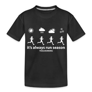 Trail Run Ultra Running Berg Trekking Laufen - Kinder Premium Bio T-Shirt - Schwarz - Vorne
