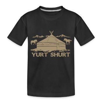 Yurt, Yurt, Mountains, Yurt Life, Glamping - Kids' Premium Organic T-Shirt - black - Front