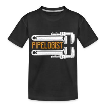 Piéologue Tuyauteur Clé à molette Plombier - T-shirt bio Premium Enfant - noir - Devant