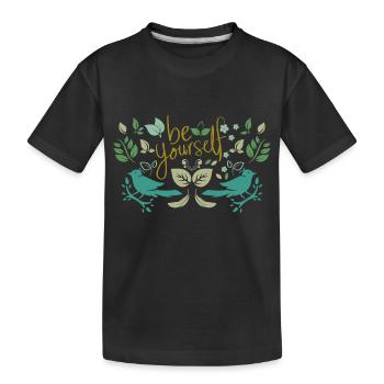 Be yourself - Kids' Premium Organic T-Shirt - black - Front