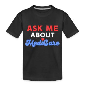 Fragen Sie mich über MediCare - Kinder Premium Bio T-Shirt - Schwarz - Vorne