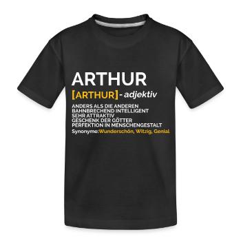 Arthur - Kinder Premium Bio T-Shirt - Schwarz - Vorne