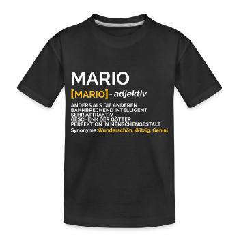 Mario - Kinder Premium Bio T-Shirt - Schwarz - Vorne