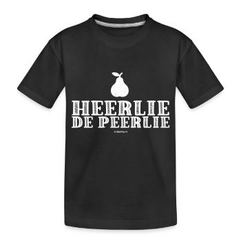 Heerlie the pear lie - Kids' Premium Organic T-Shirt - black - Front