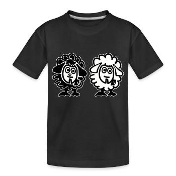 Les deux moutons - jumeaux - T-shirt bio Premium Enfant - noir - Devant
