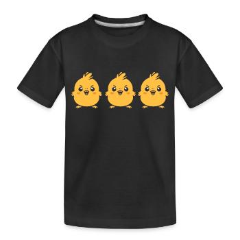 chick - Kids' Premium Organic T-Shirt - black - Front