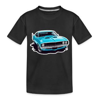 Oldtimer Sonnenuntergang - Kinder Premium Bio T-Shirt - Schwarz - Vorne