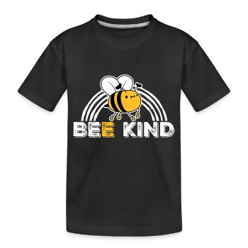 Sei nett niedlich Honig Freundlichkeit Biene Liebe inspirierend - Kinder Premium Bio T-Shirt - Schwarz - Vorne