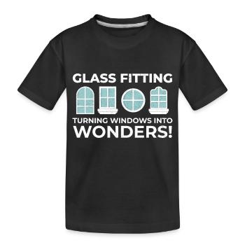 Vitrier Fenêtre Verre Montage Fitter Verrerie - T-shirt bio Premium Enfant - noir - Devant