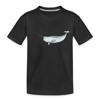 Narwhal Unicorn Whale - Kids' Premium Organic T-Shirt - black - Front