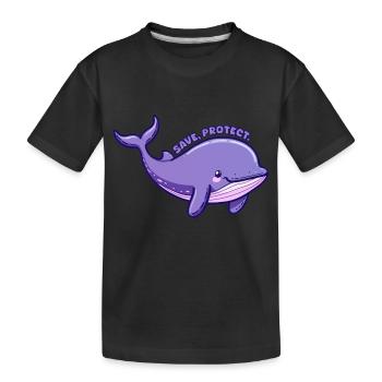 Save Protect - Lila Wal - Aufkleber - Kinder Premium Bio T-Shirt - Schwarz - Vorne