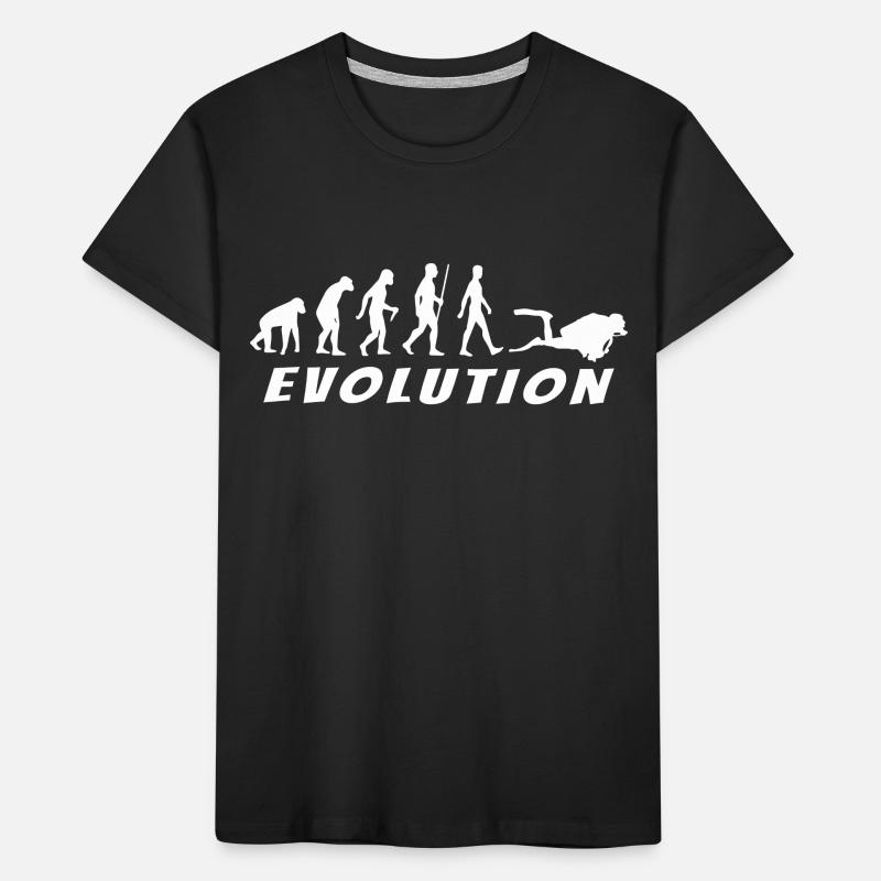 Evolution Plongeur blanc T-shirt bio Premium Enfant