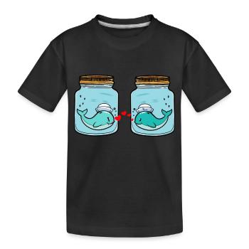 Whale Pisces Love Breakup Heartbreak Tears - Kids' Premium Organic T-Shirt - black - Front