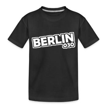 Berlin - 030 - Hauptstadt - Deutschland - Vorwahl - Kinder Premium Bio T-Shirt - Schwarz - Vorne
