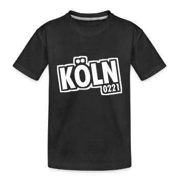 Cologne - 0221 - Ville de la cathédrale - Rhin - Cathédrale de Cologne - T-shirt bio Premium Enfant - noir - Devant