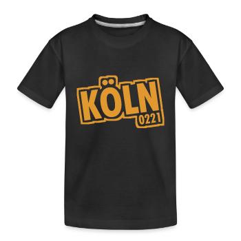 Cologne - 0221 - Ville de la cathédrale - Rhin - Cathédrale de Cologne - T-shirt bio Premium Enfant - noir - Devant