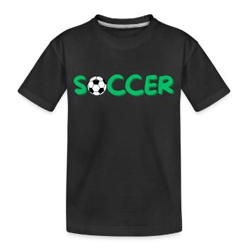 Soccer - Kinder Premium Bio T-Shirt - Schwarz - Vorne