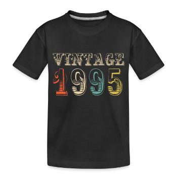 Vintage 1995- 29th birthday - 29 years old - Kids' Premium Organic T-Shirt - black - Front