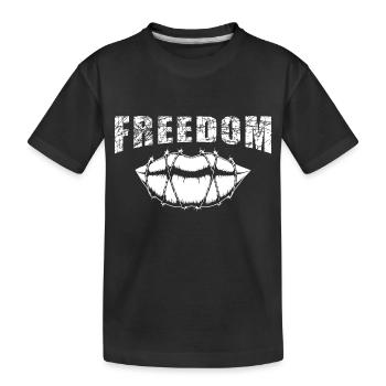 Freedom Freedom - Lèvres en fil de fer barbelé - T-shirt bio Premium Enfant - noir - Devant
