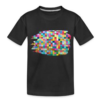 Bunte Blöcke - Kinder Premium Bio T-Shirt - Schwarz - Vorne