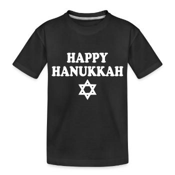 HAPPY HANUKKAH - Kinder Premium Bio T-Shirt - Schwarz - Vorne