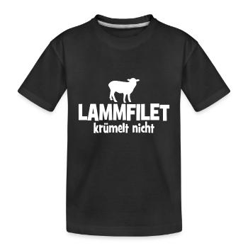 Lammfilet krümelt nicht - Grill - grillen - Kinder Premium Bio T-Shirt - Schwarz - Vorne