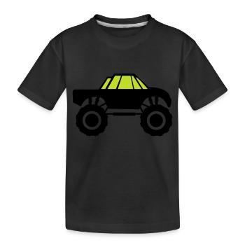 monster truck - Kids' Premium Organic T-Shirt - black - Front