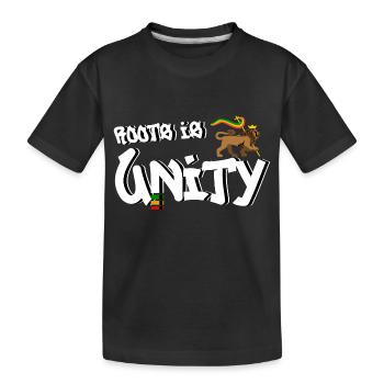 Roots is Unity - Kids' Premium Organic T-Shirt - black - Front