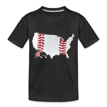 United States | real baseball | Map - Kids' Premium Organic T-Shirt - black - Front