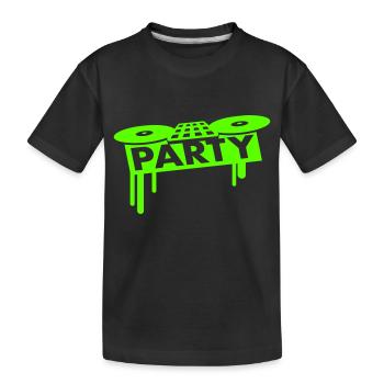 Mixeur Party Spray DJ Vinyle Enregistrer Musique - T-shirt bio Premium Enfant - noir - Devant