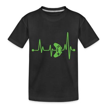 Herzschlag Spiele - Kinder Premium Bio T-Shirt - Schwarz - Vorne