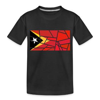 Country Flag East Timor Timor Leste - Kids' Premium Organic T-Shirt - black - Front