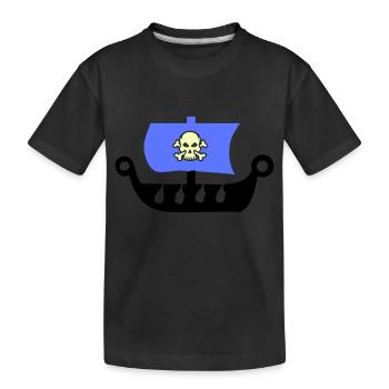 pirate ship - Kids' Premium Organic T-Shirt - black - Front