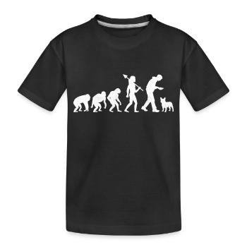 Evolution Bouledogue Français Frenchie Dog Lover Bulldo - T-shirt bio Premium Enfant - noir - Devant