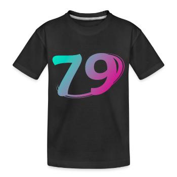 Nummer 79 mehrfarbig - Kinder Premium Bio T-Shirt - Schwarz - Vorne
