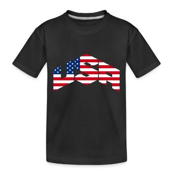 USA - Kids' Premium Organic T-Shirt - black - Front