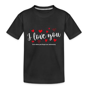 I Love You / Je T'aime T-shirt 22 - Kids' Premium Organic T-Shirt - black - Front