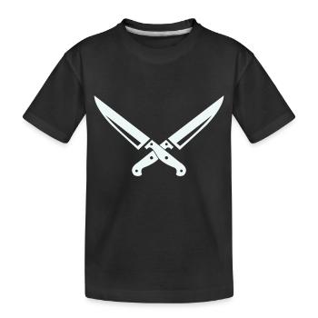 Messer Symbol - Kinder Premium Bio T-Shirt - Schwarz - Vorne