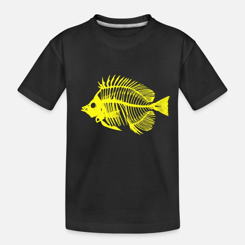 Poisson jaune fluo - T-shirt bio Premium Enfant - noir