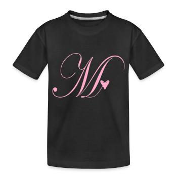 Monogramme M Vigne Coeur - T-shirt bio Premium Enfant - noir - Devant