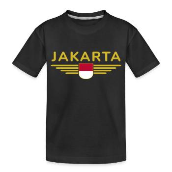 Indonesien Jakarta Fan Outfit Design T Shirt - Kinder Premium Bio T-Shirt - Schwarz - Vorne