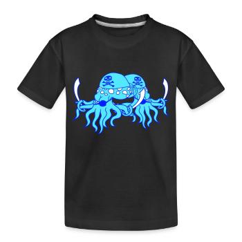 2 Pieuvre maléfique Pirate Céphalopode Calmar pieuvre - T-shirt bio Premium Enfant - noir - Devant
