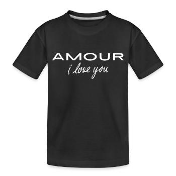 Amour i love you - Kids' Premium Organic T-Shirt - black - Front