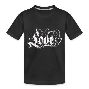 Love Quotes amore Flowers Women girl fashion female - Kids' Premium Organic T-Shirt - black - Front