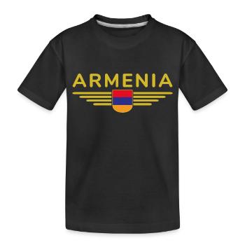 Armenia Merchandise – Experience Culture - Kids' Premium Organic T-Shirt - black - Front