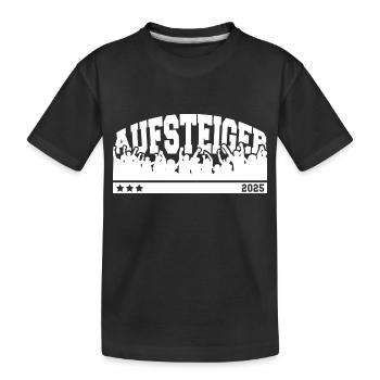 Aufsteiger 2025 Aufstieg Fußball Handball - Kinder Premium Bio T-Shirt - Schwarz - Vorne